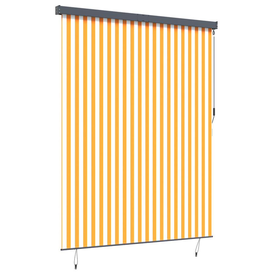Buiten Rolgordijn Gestreept Verstelbaar Oranje en wit 220 x 250 cm Stof