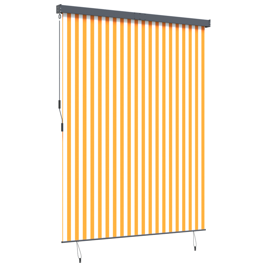 Buiten Rolgordijn Gestreept Verstelbaar Oranje en wit 220 x 250 cm Stof