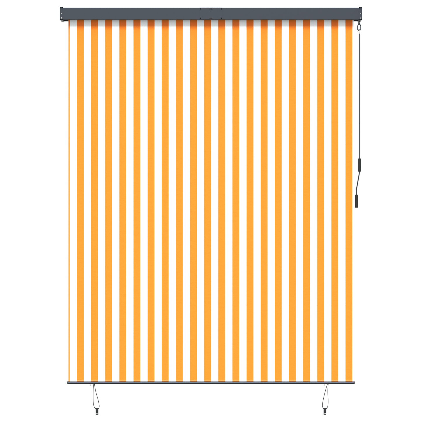 Buiten Rolgordijn Gestreept Verstelbaar Oranje en wit 220 x 250 cm Stof