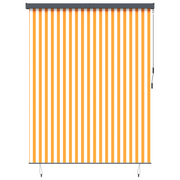 Rolgordijn 220x250 cm oranje wit gestreept stof