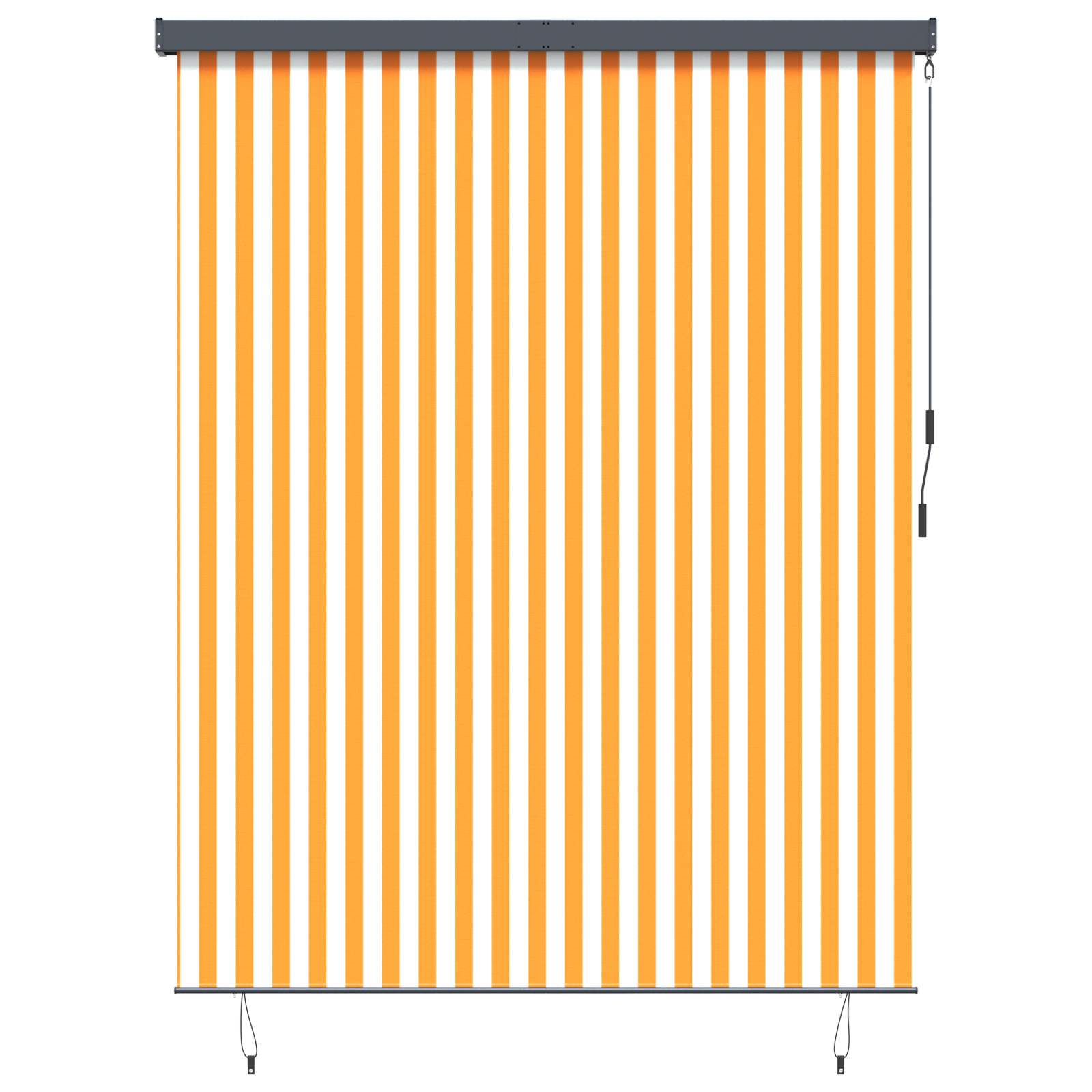 Buiten Rolgordijn Gestreept Verstelbaar Oranje en wit 220 x 250 cm Stof