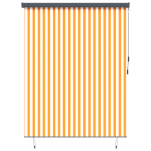 Buiten Rolgordijn Gestreept Verstelbaar Oranje en wit 220 x 250 cm Stof