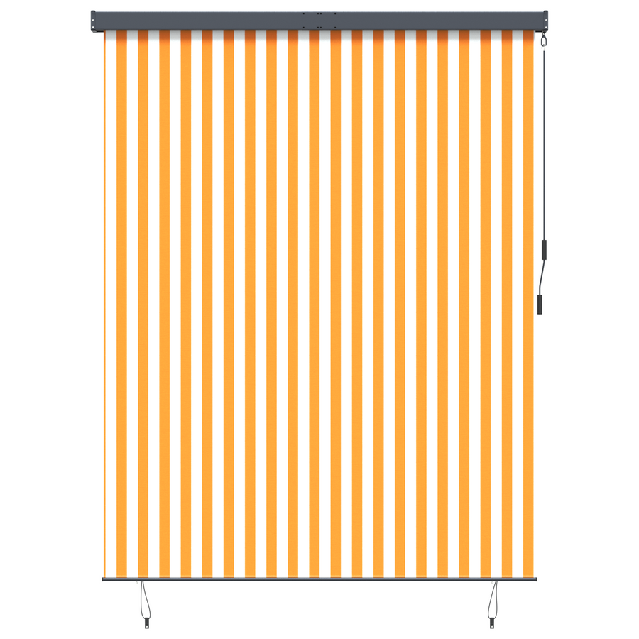 Buiten Rolgordijn Gestreept Verstelbaar Oranje en wit 220 x 250 cm Stof