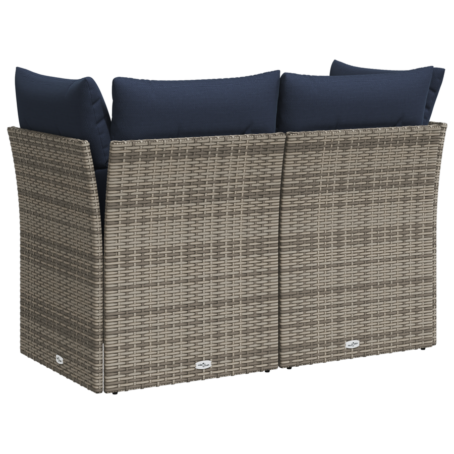 | Tuin Sofa | met kussen Grijs 124 x 62 x 69cm poly rattan