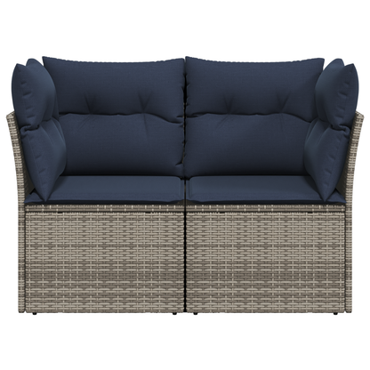 | Tuin Sofa | met kussen Grijs 124 x 62 x 69cm poly rattan