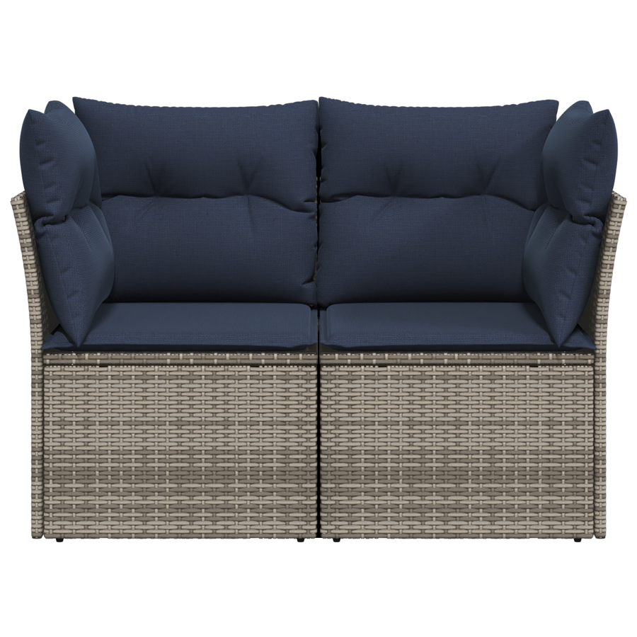 | Tuin Sofa | met kussen Grijs 124 x 62 x 69cm poly rattan