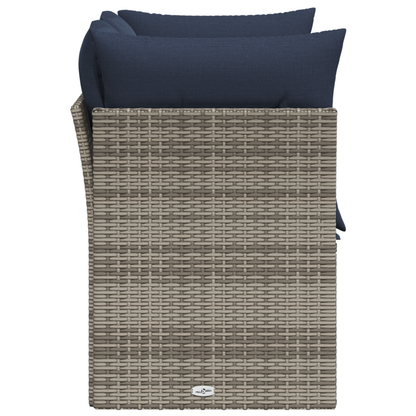| Tuin Sofa | met kussen Grijs 124 x 62 x 69cm poly rattan