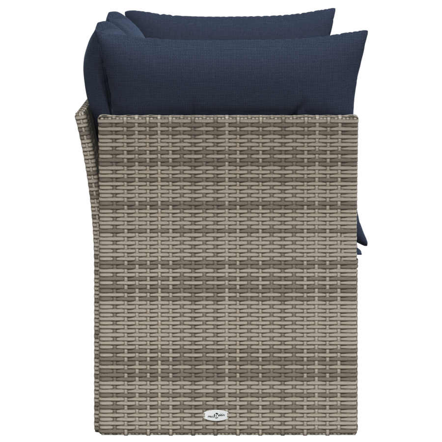 | Tuin Sofa | met kussen Grijs 124 x 62 x 69cm poly rattan