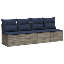 | Tuin Sofa | met kussen Grijs 220 x 62 x 69cm poly rattan