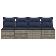 | Tuin Sofa | met kussen Grijs 220 x 62 x 69cm poly rattan