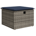 Tuinkruk 55x55x37 cm poly rattan grijs met opbergruimte