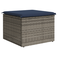 Tuinkruk met kussen 55x55x37 cm poly rattan grijs