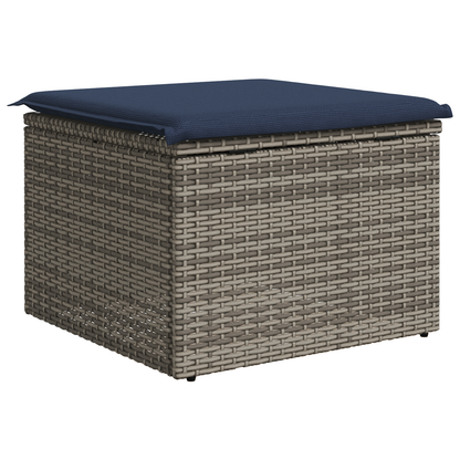 Tuinkruk met kussen 55x55x37 cm poly rattan grijs