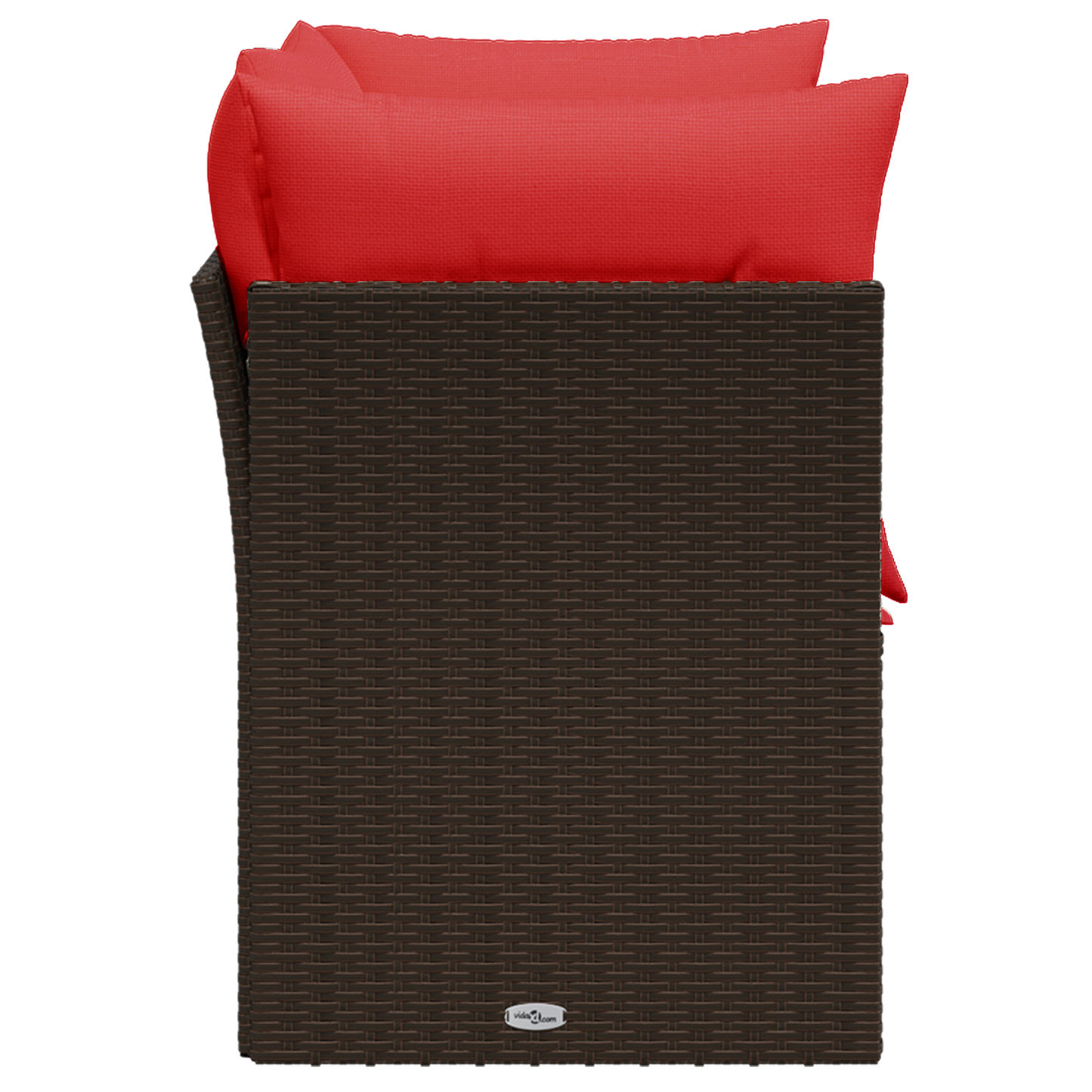 Tuinbank met kussens 2-zits poly rattan bruin