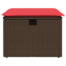 Tuinkruk met kussen 55x55x37 cm poly rattan bruin