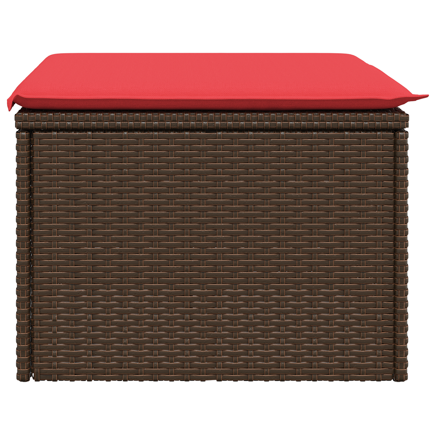 Tuinkruk met kussen 55x55x37 cm poly rattan bruin