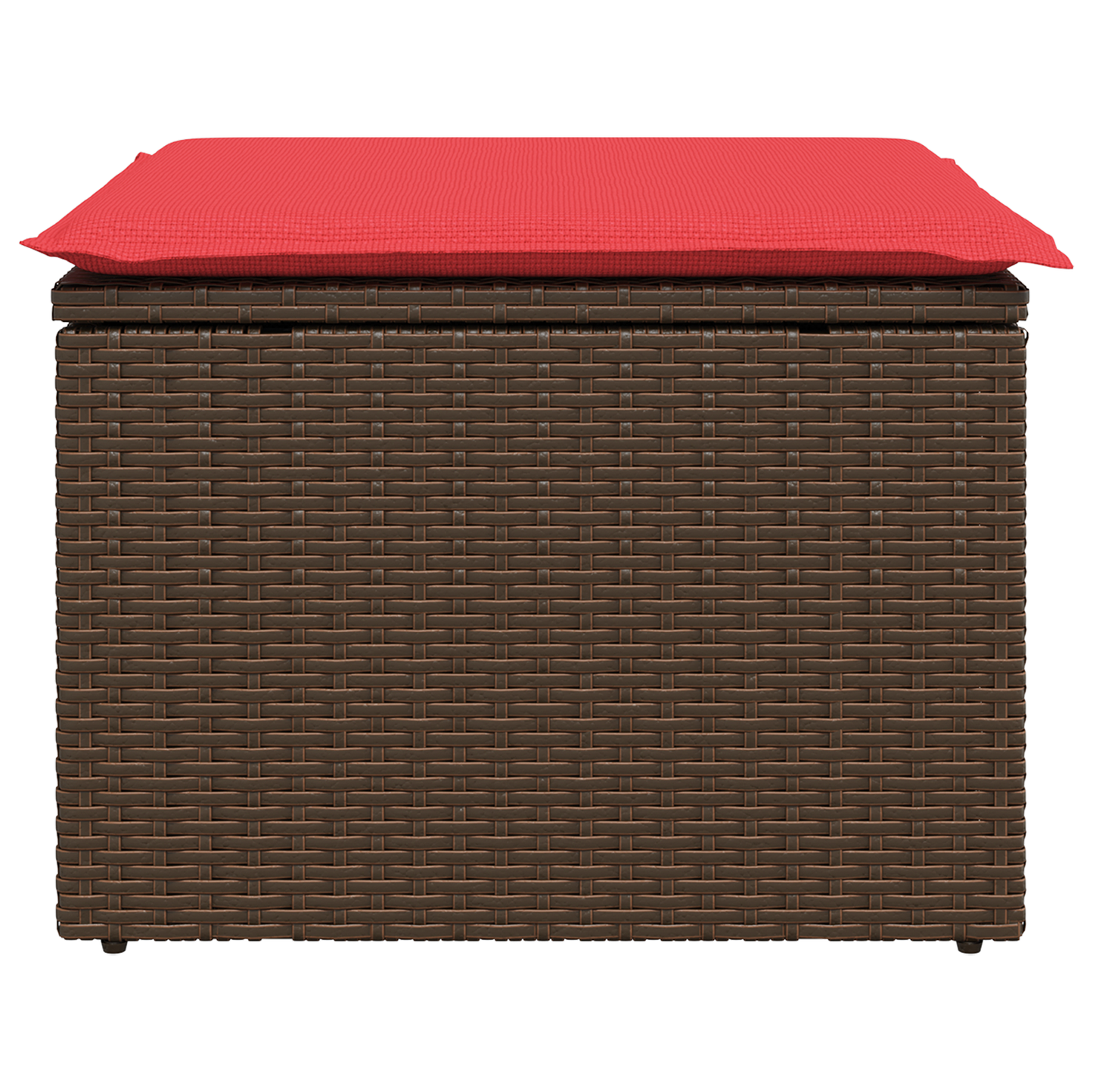 Tuinkruk met kussen 55x55x37 cm poly rattan bruin