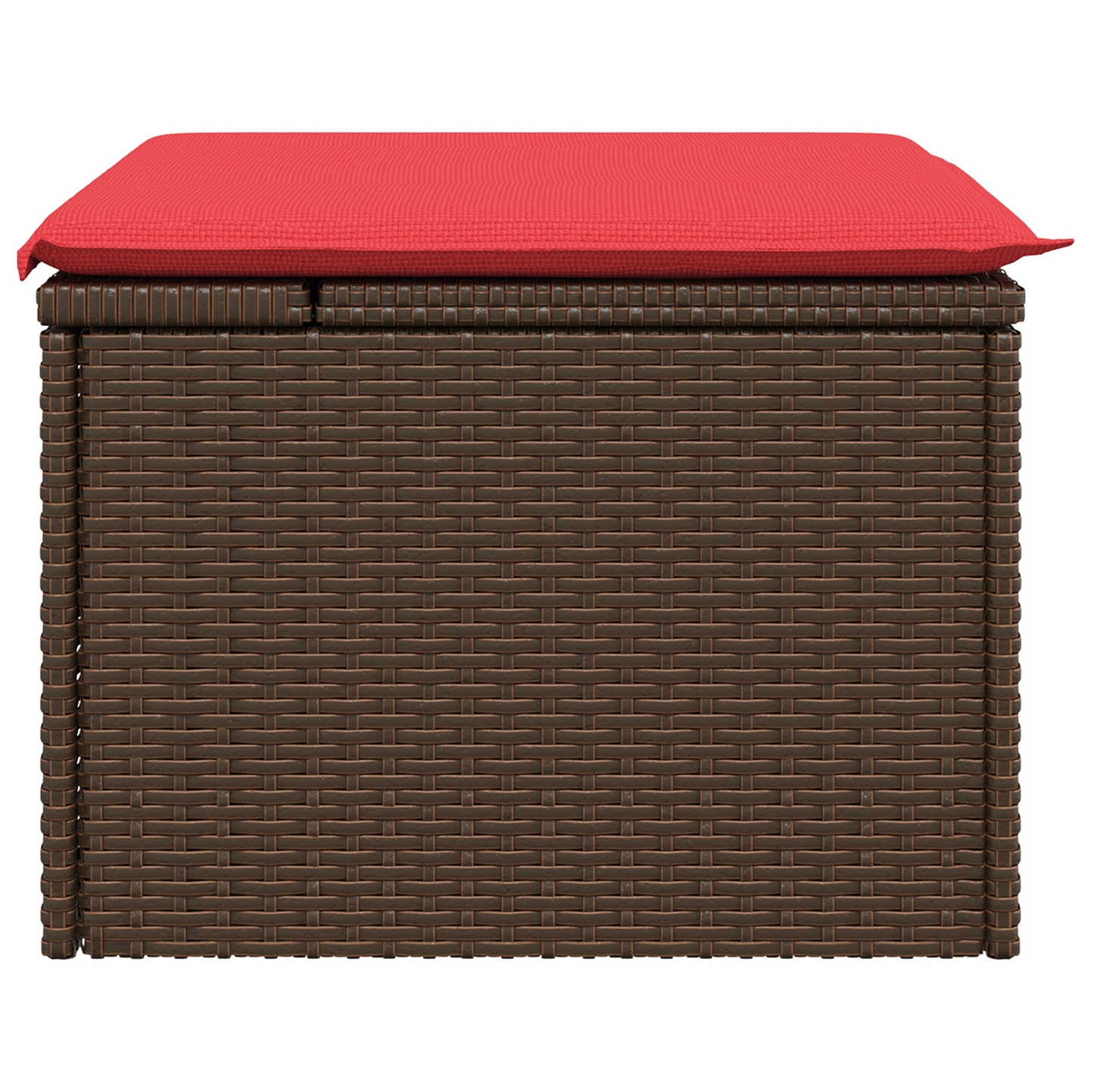 Tuinkruk met kussen 55x55x37 cm poly rattan bruin