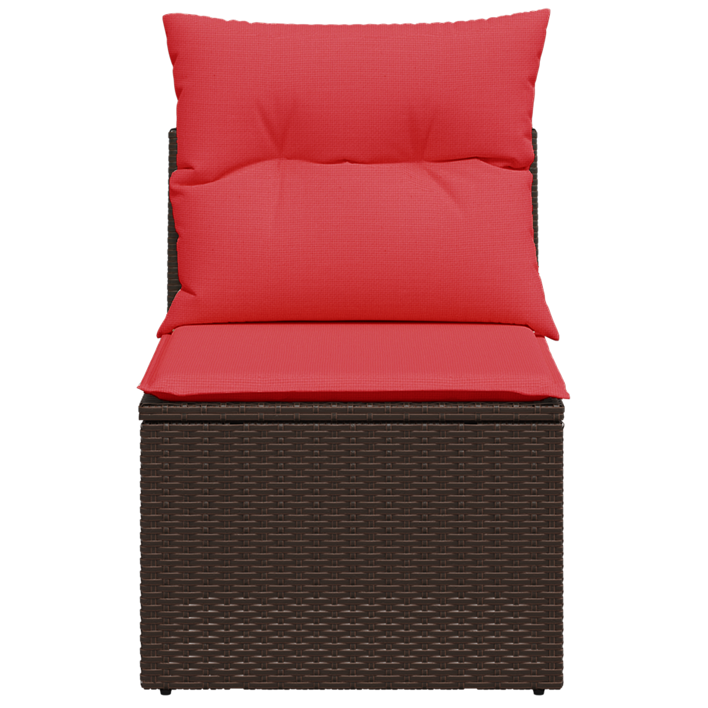 Tuinstoel zonder armleuningen met kussens poly rattan bruin
