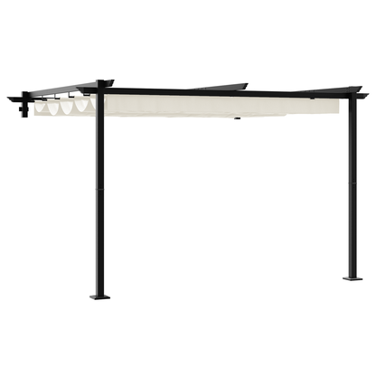 Wandgemonteerde Pergola Crème 3 x 3 m Staal