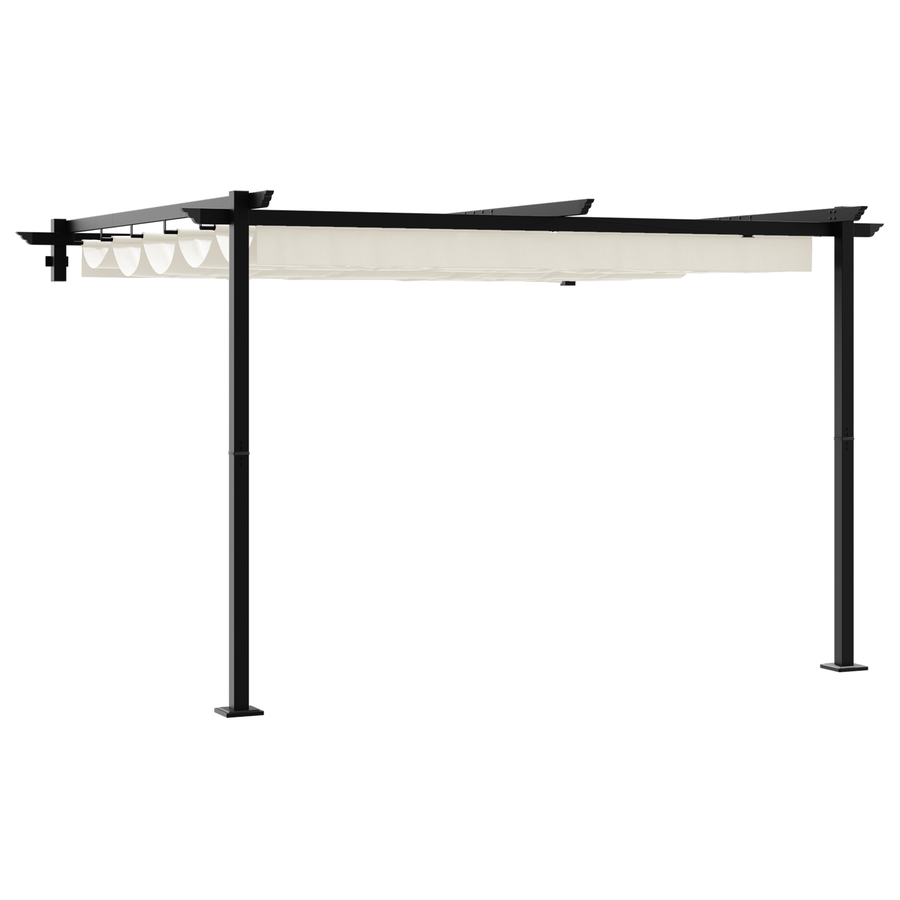 Wandgemonteerde Pergola Crème 3 x 3 m Staal