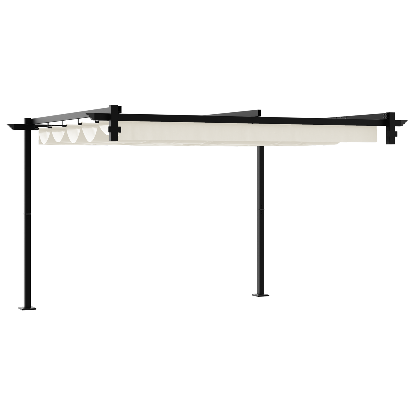 Wandgemonteerde Pergola Crème 3 x 3 m Staal