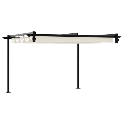 Wandgemonteerde Pergola Crème 3 x 3 m Staal