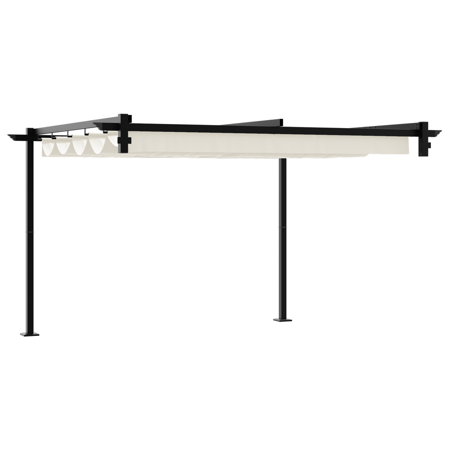 Wandgemonteerde Pergola Crème 3 x 3 m Staal