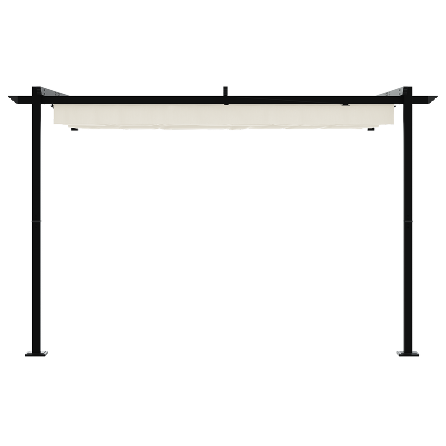 Wandgemonteerde Pergola Crème 3 x 3 m Staal