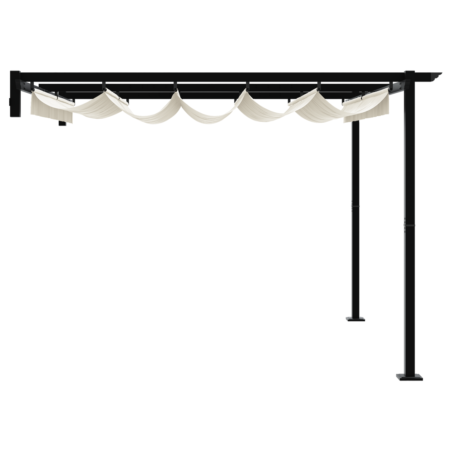 Wandgemonteerde Pergola Crème 3 x 3 m Staal