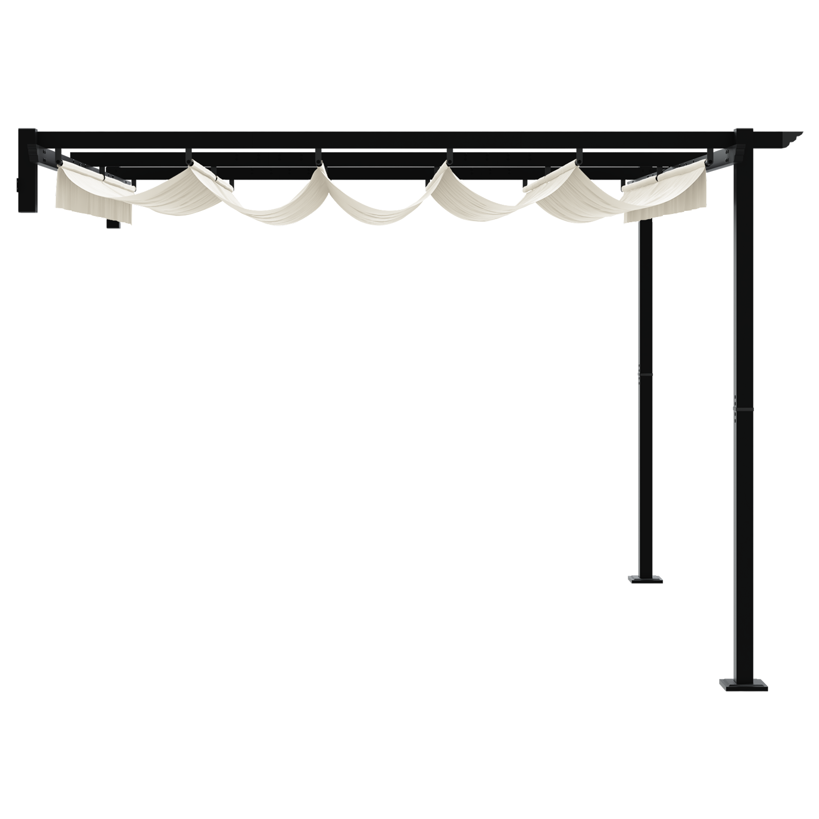 Wandgemonteerde Pergola Crème 3 x 3 m Staal