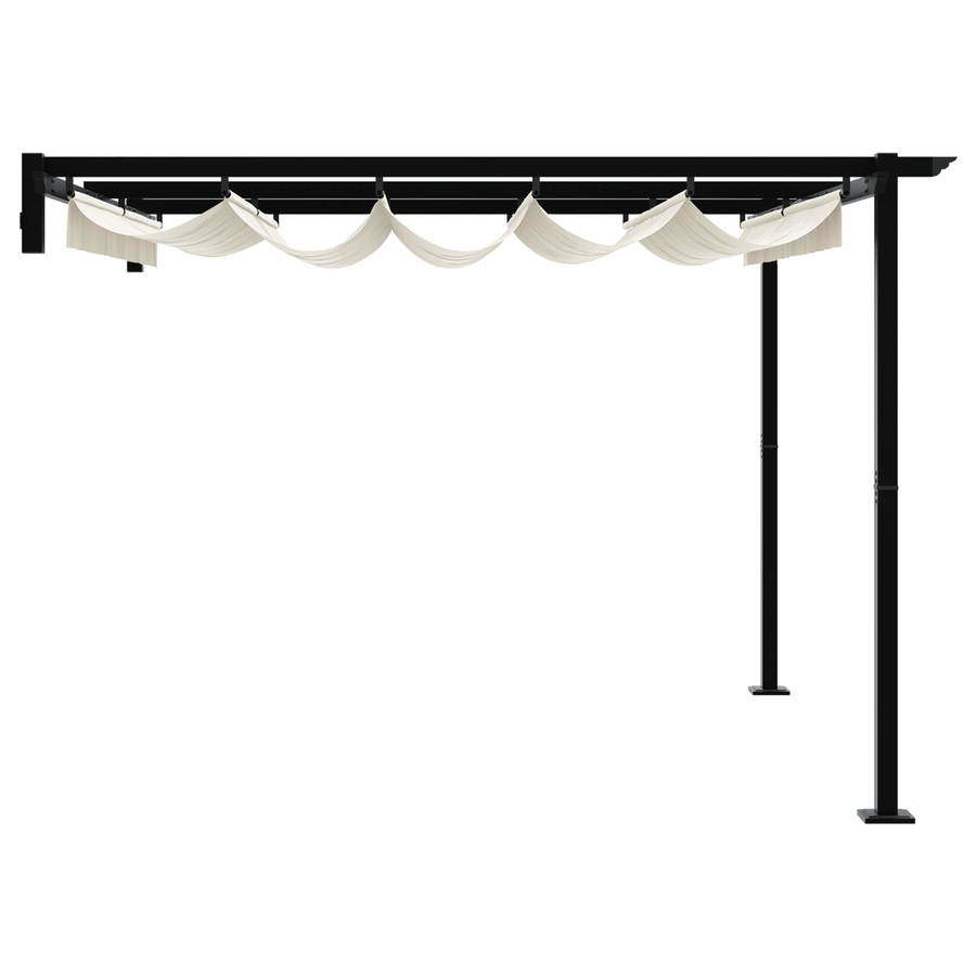 Wandgemonteerde Pergola Crème 3 x 3 m Staal