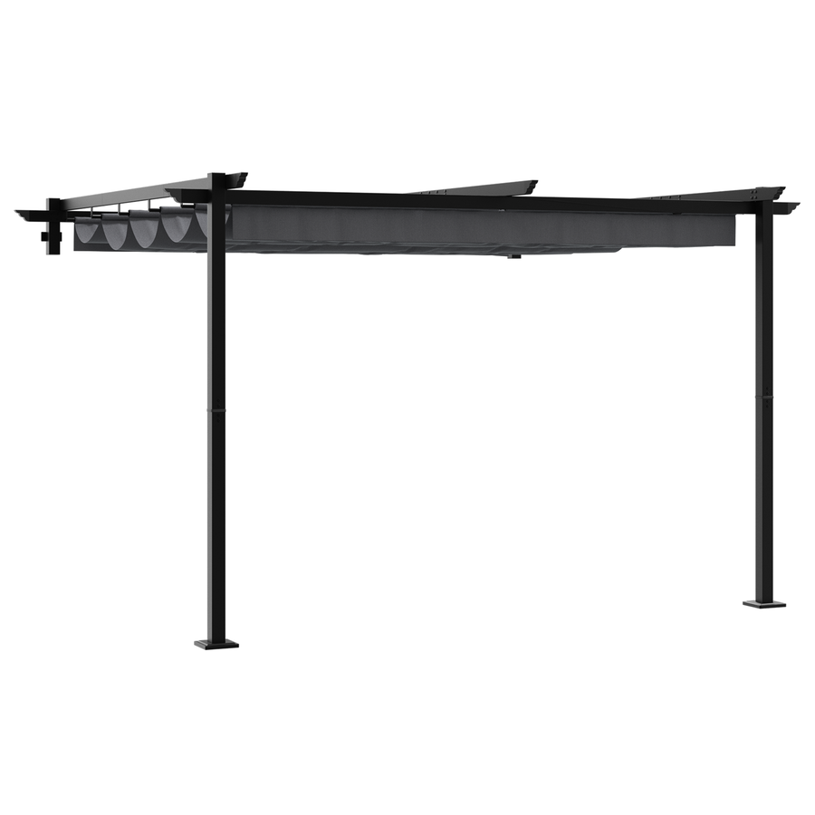 Wandgemonteerde Pergola Antraciet 3 x 3 m Staal