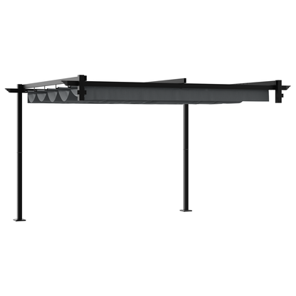 Wandgemonteerde Pergola Antraciet 3 x 3 m Staal