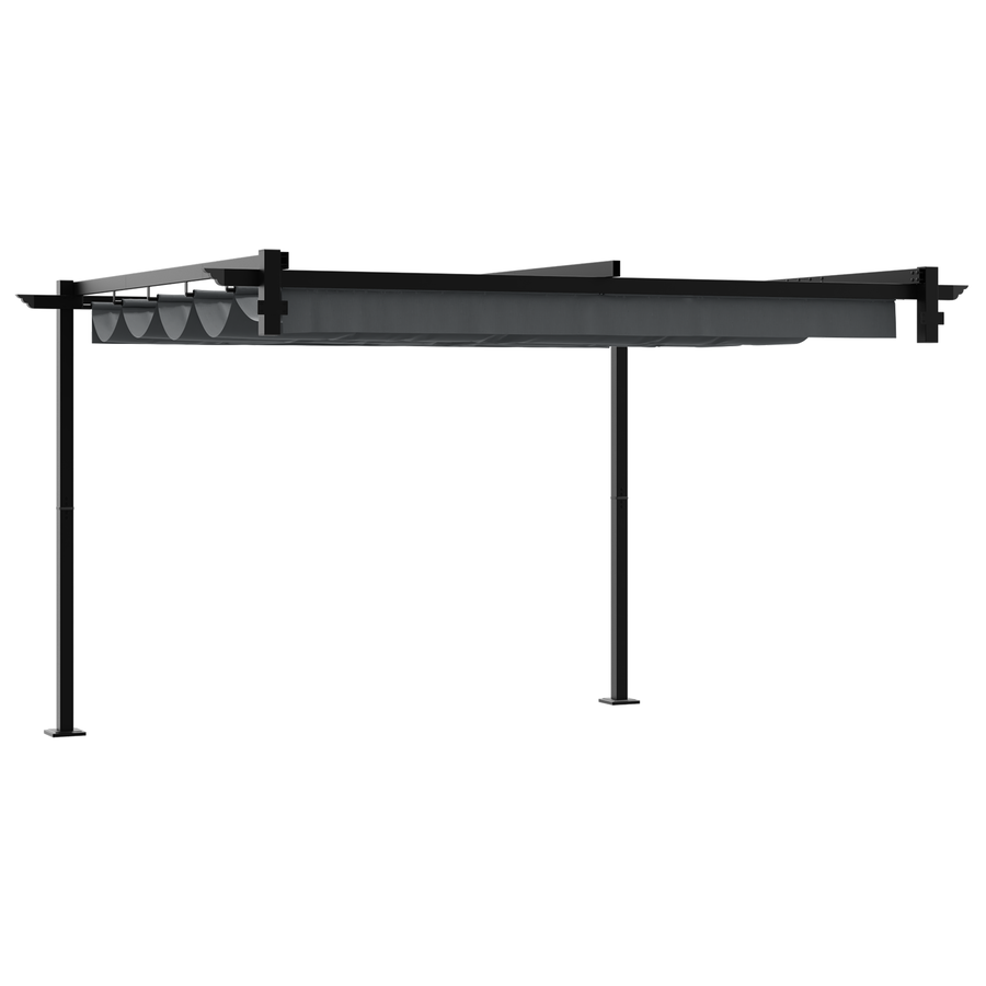 Wandgemonteerde Pergola Antraciet 3 x 3 m Staal