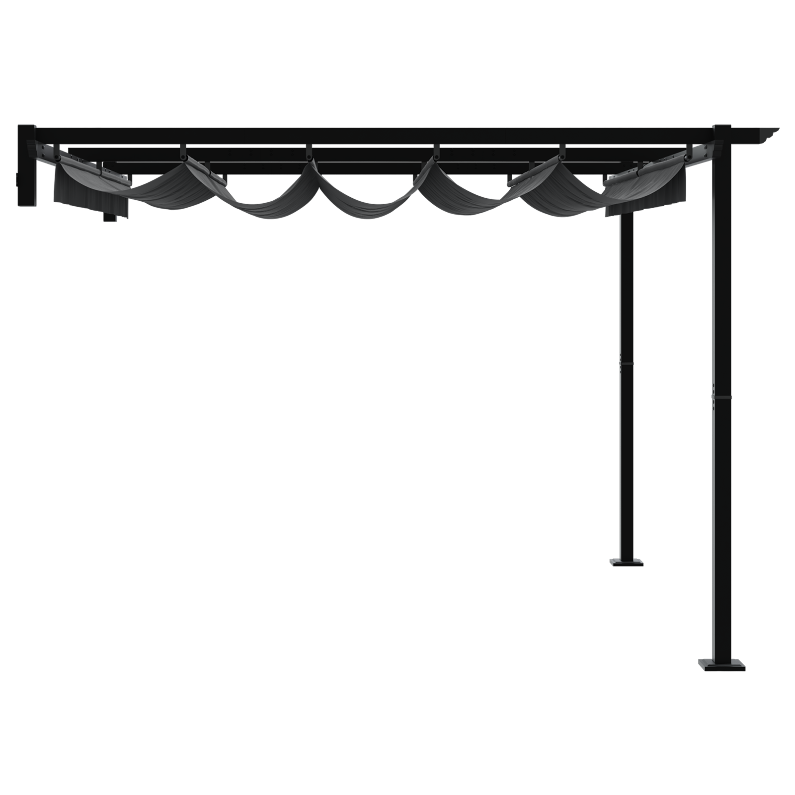Wandgemonteerde Pergola Antraciet 3 x 3 m Staal