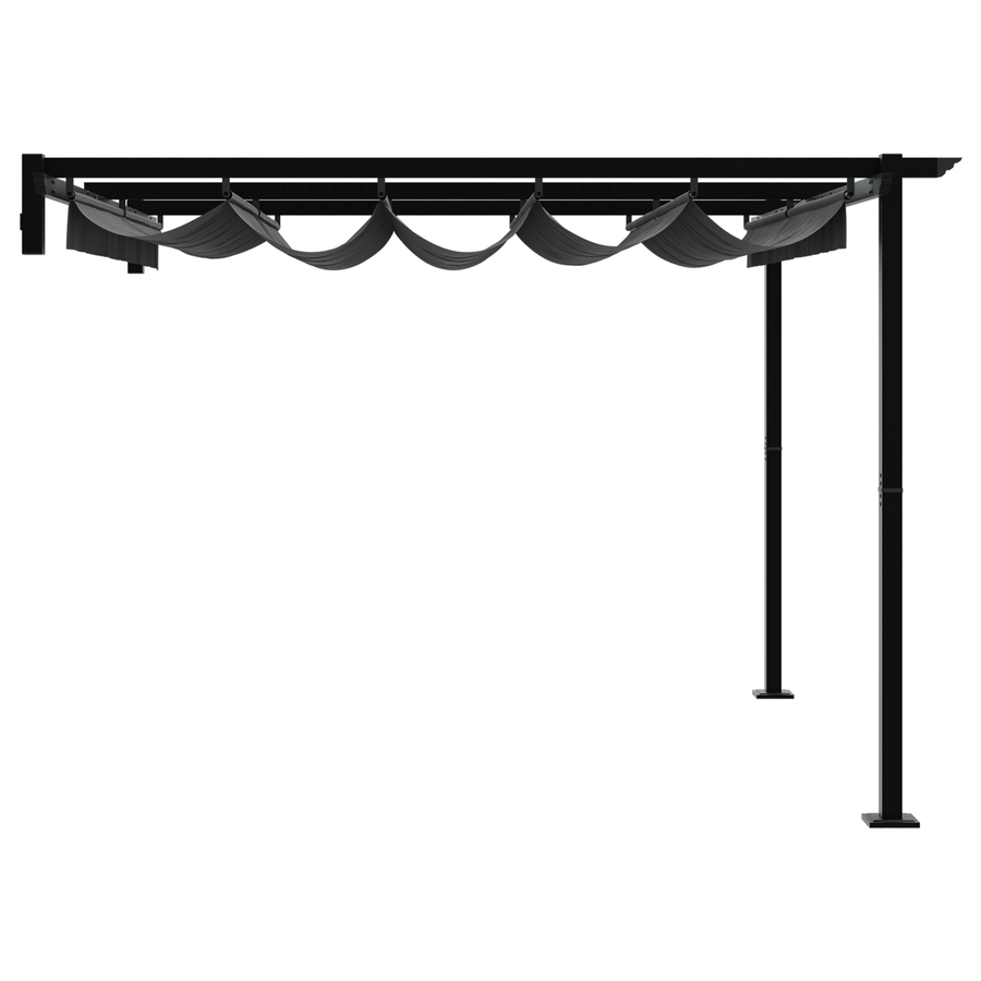 Wandgemonteerde Pergola Antraciet 3 x 3 m Staal