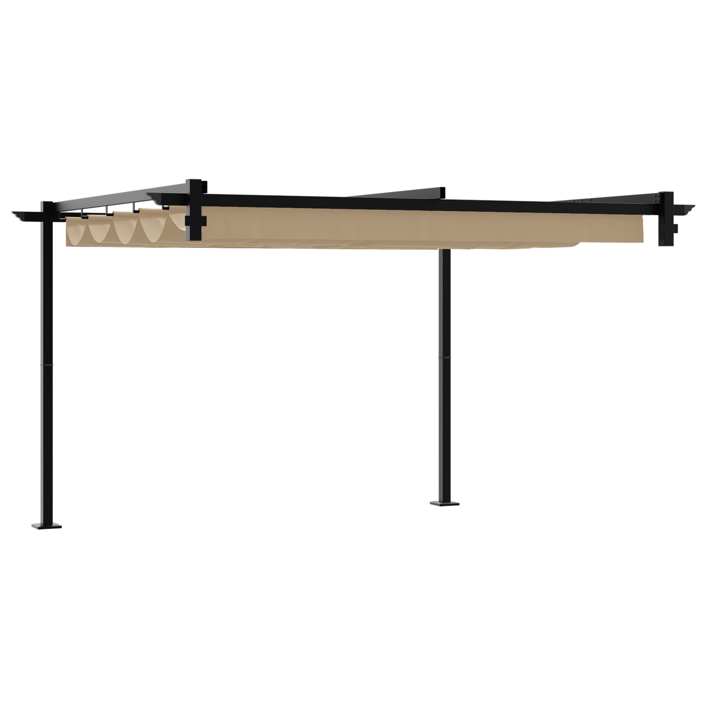 Wandgemonteerde Pergola Taupe 3 x 3 m Staal