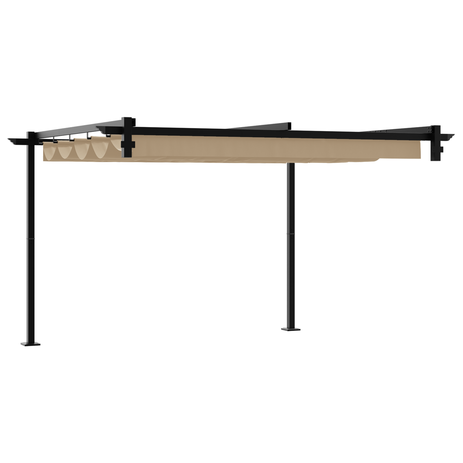 Wandgemonteerde Pergola Taupe 3 x 3 m Staal