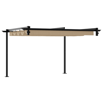 Wandgemonteerde Pergola Taupe 3 x 3 m Staal