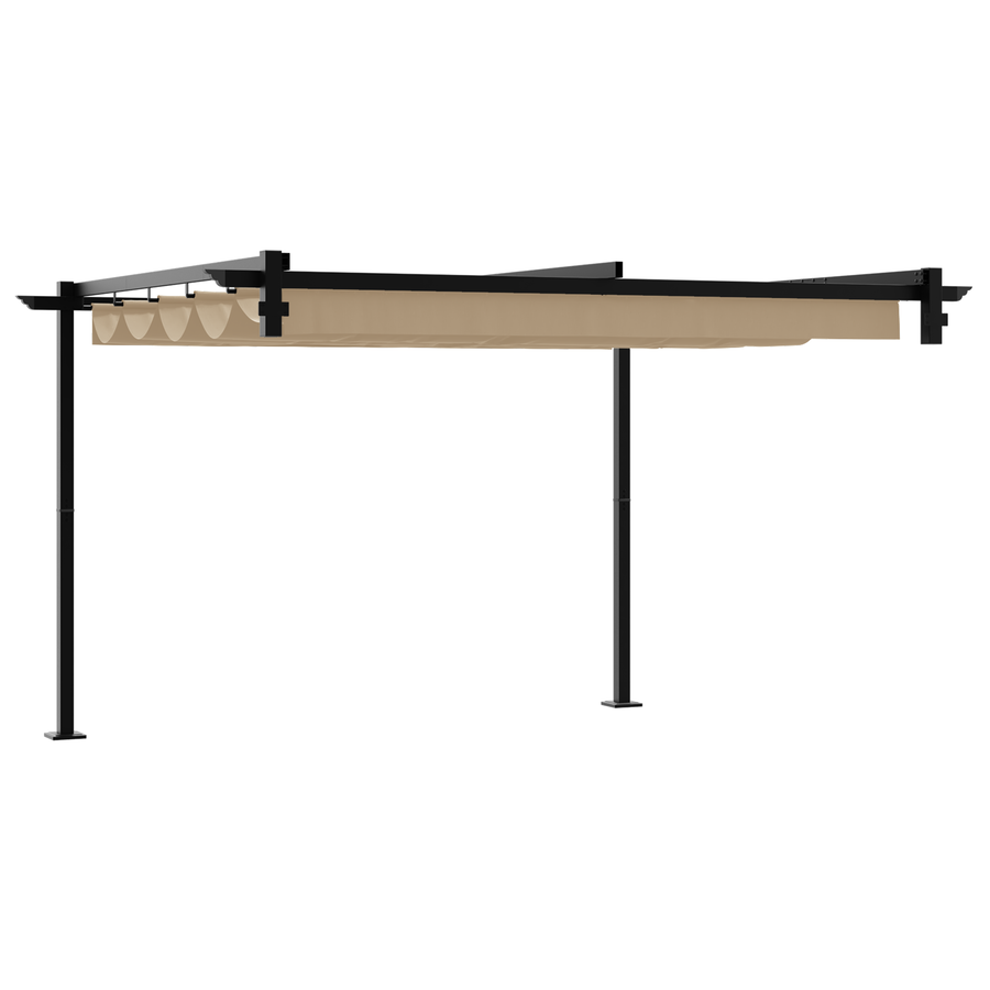 Wandgemonteerde Pergola Taupe 3 x 3 m Staal