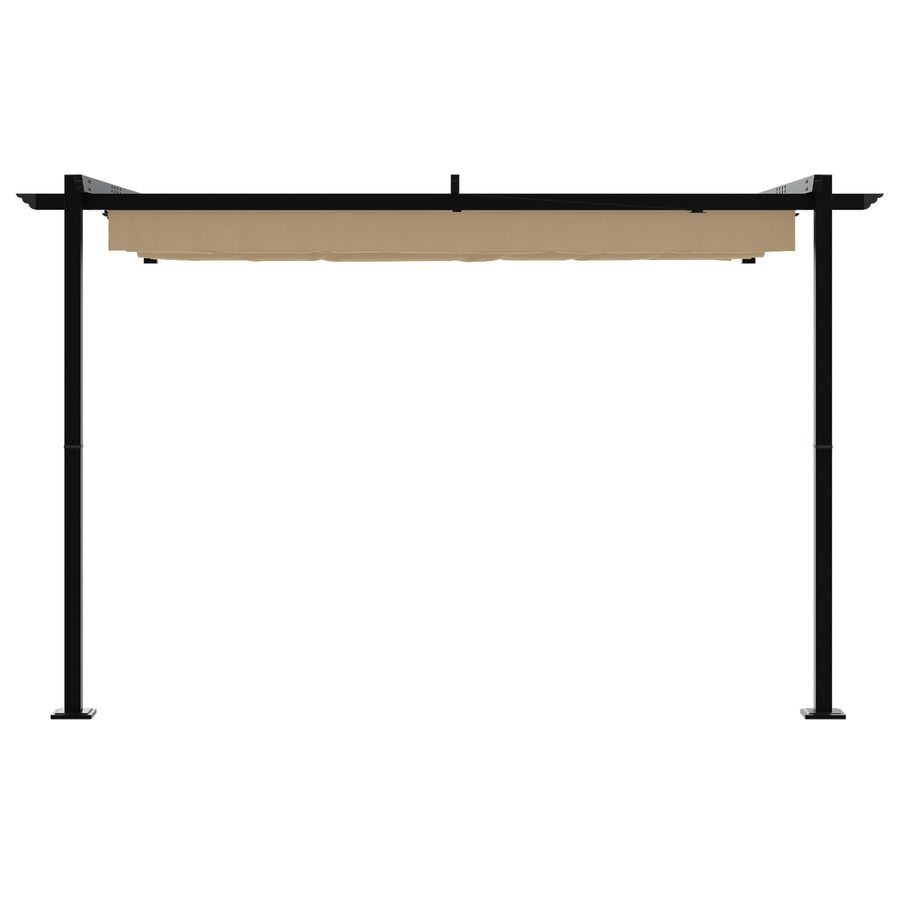Wandgemonteerde Pergola Taupe 3 x 3 m Staal