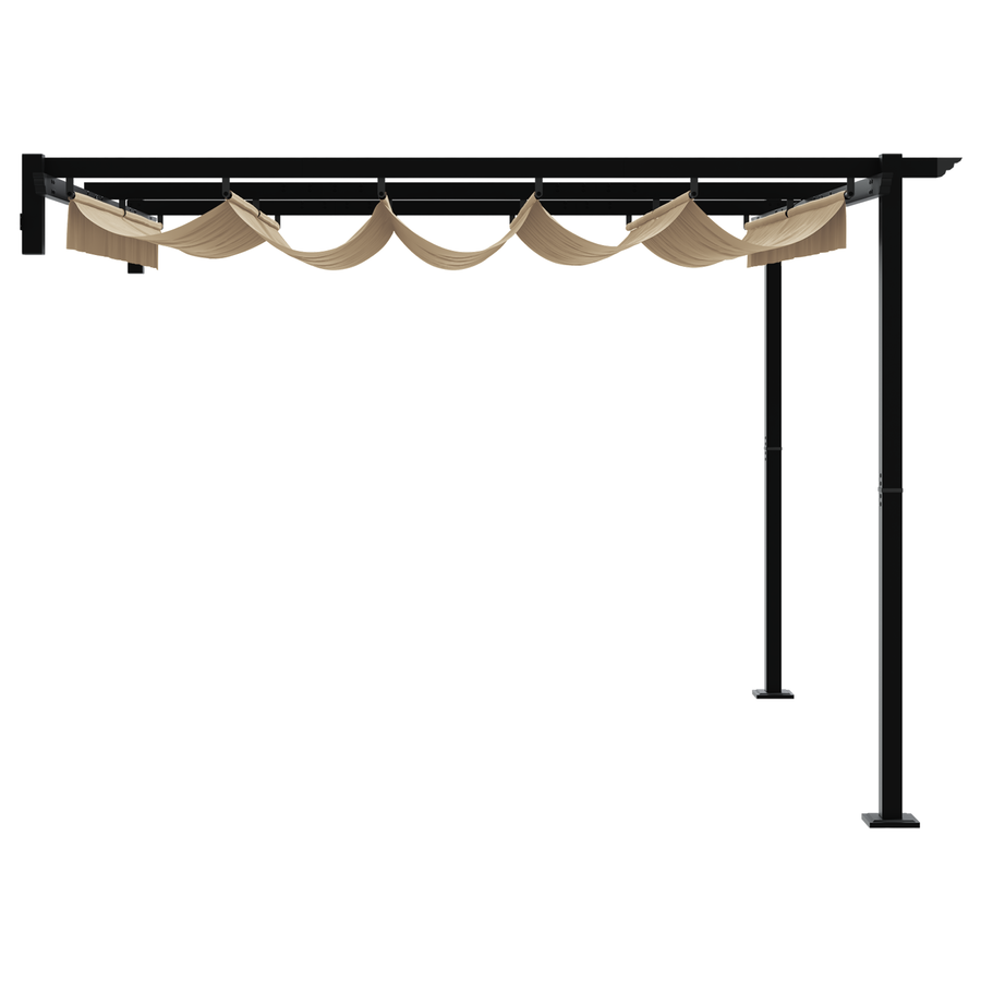 Wandgemonteerde Pergola Taupe 3 x 3 m Staal