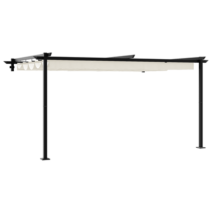 Wandgemonteerde Pergola Crème 3 x 4 m Staal