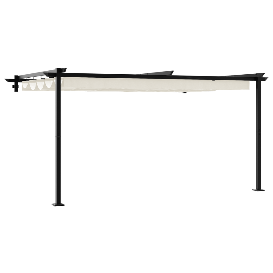 Wandgemonteerde Pergola Crème 3 x 4 m Staal