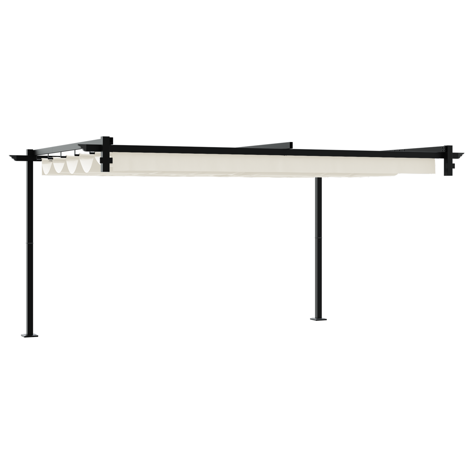 Wandgemonteerde Pergola Crème 3 x 4 m Staal