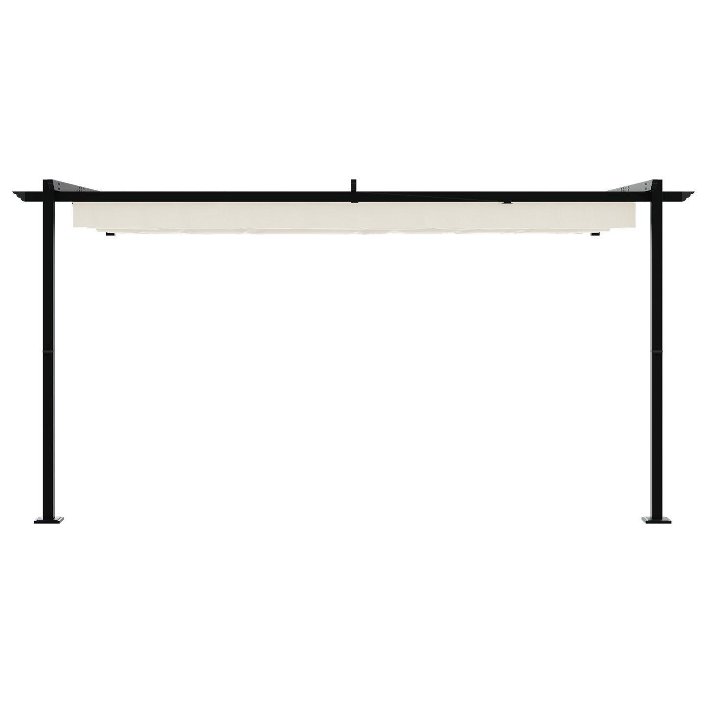 Wandgemonteerde Pergola Crème 3 x 4 m Staal