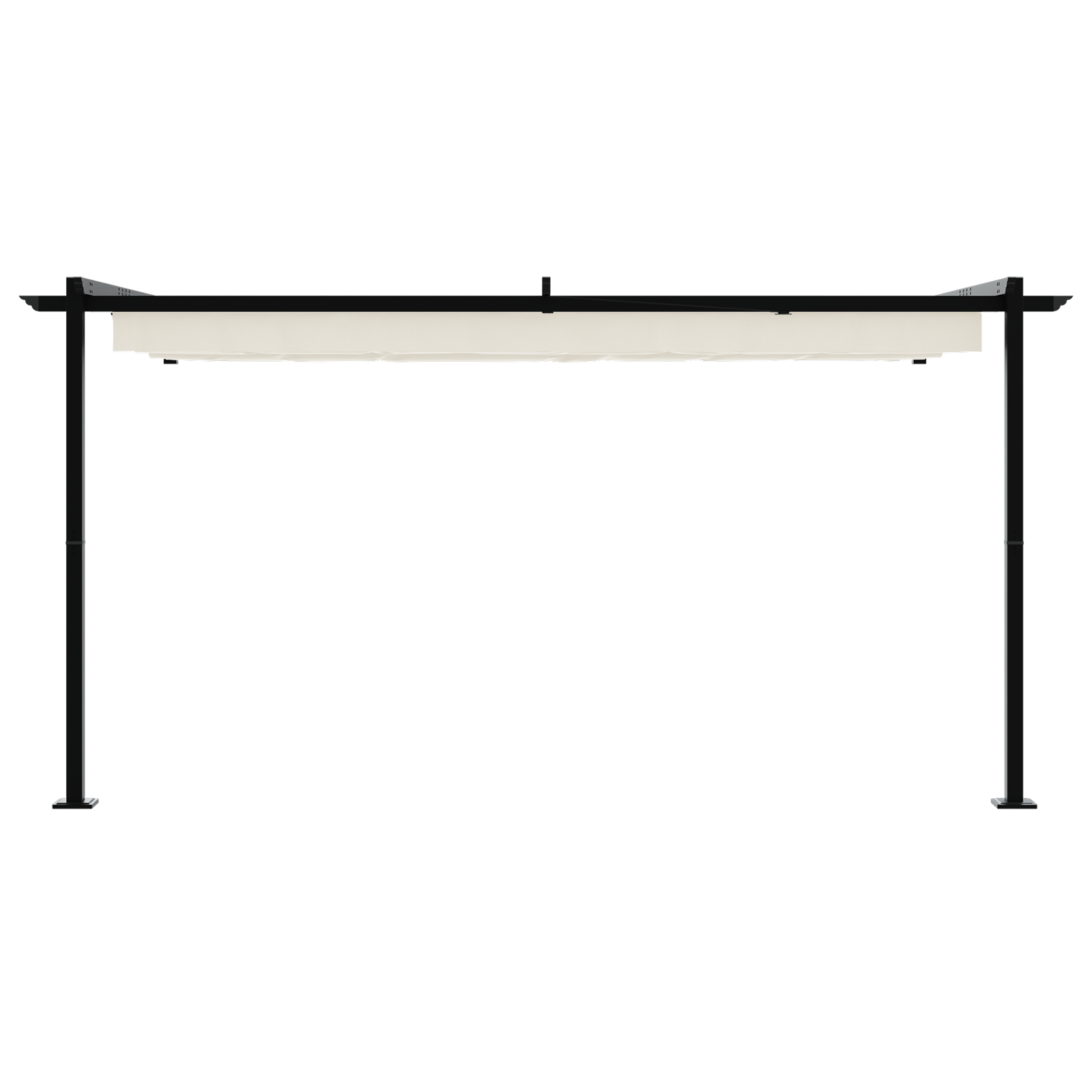 Wandgemonteerde Pergola Crème 3 x 4 m Staal