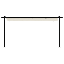 Wandgemonteerde Pergola Crème 3 x 4 m Staal