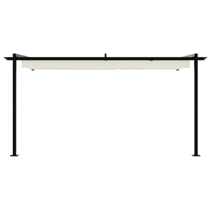 Wandgemonteerde Pergola Crème 3 x 4 m Staal